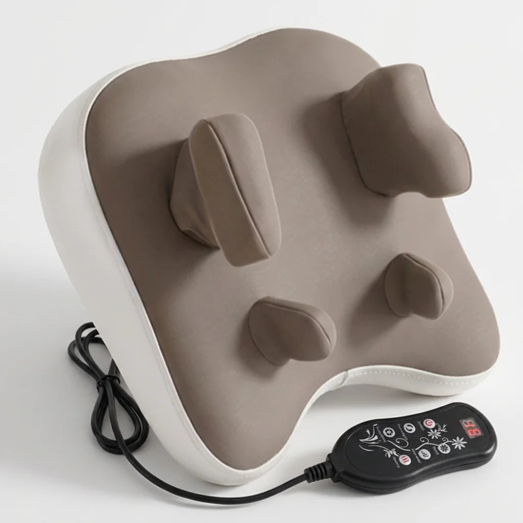 Trapezius Massage Pillow Wireless Electric Car Home Massager Heating Waist Neck Leg Cervical Shiatsu Kneading Rechargeable
