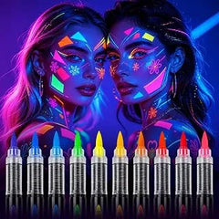 UV Glow Face and Body Paint Markers Set